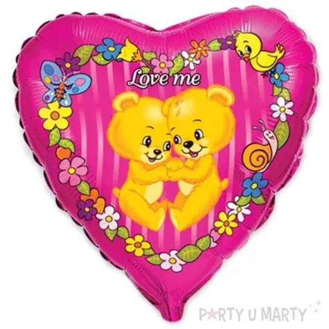 balon foliowy zakochane misie rozowy flexmetal 18 hrt