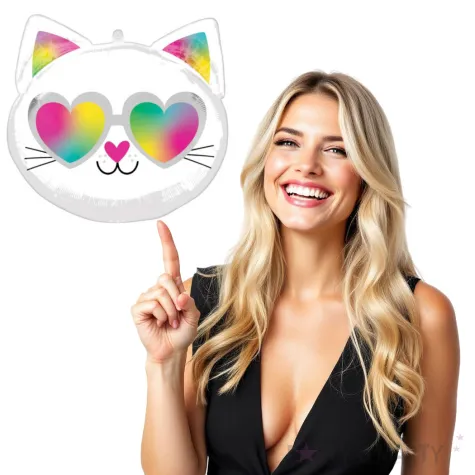 balon foliowy zakochany kotek bialy amscan 17 rnd