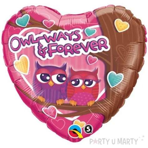 balon foliowy zawsze i na zawsze sowa qualatex 18 hrt