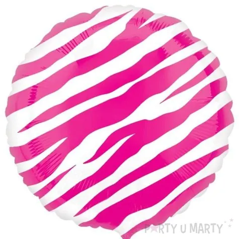 balon foliowy zebra deco rozowy oem 18 rnd