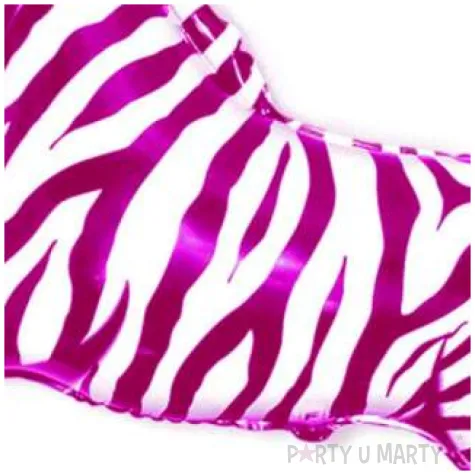 balon foliowy zebra w paski rozowy flexmetal 10 shp
