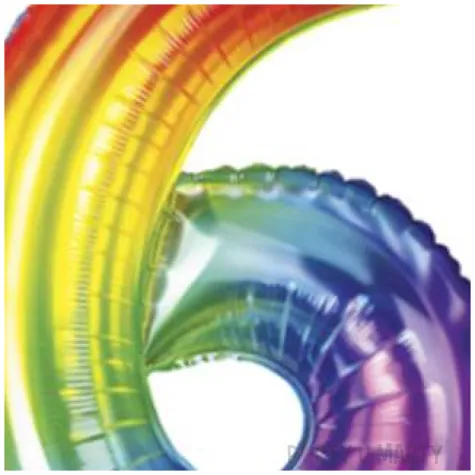 balon foliowy zelek cyfra 6 teczowy partypal 40 dgt