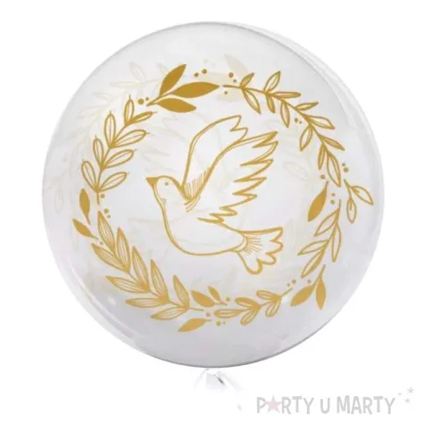 balon foliowy zloty golab transparentny tuban 18 orb