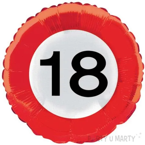 balon foliowy znak drogowy 18 czerwony top ten 18 rnd
