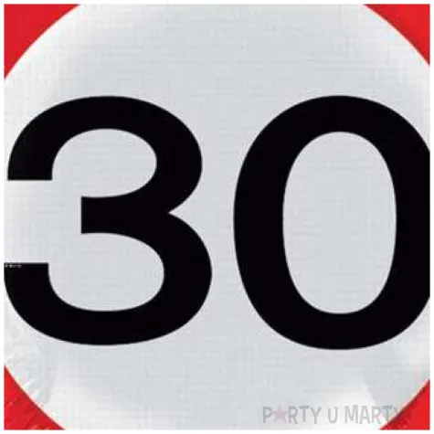 balon foliowy znak drogowy 30 czerwony top ten 18 rnd