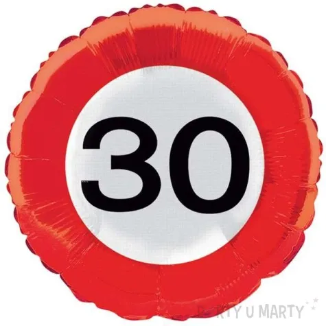 balon foliowy znak drogowy 30 czerwony top ten 18 rnd