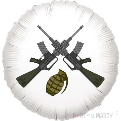 balon foliowy zolnierska bron bialy 18 rnd