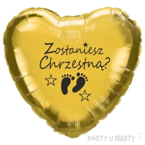 balon foliowy zostaniesz chrzestna zloty 18 hrt