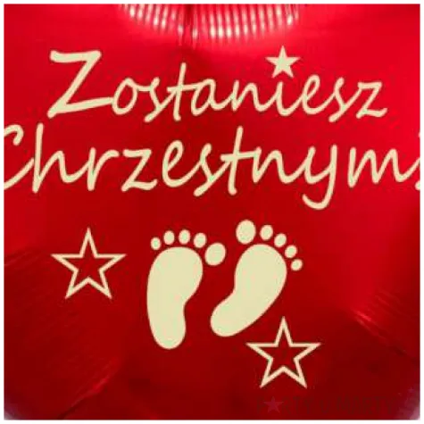 balon foliowy zostaniesz chrzestnym czerwony 18 hrt
