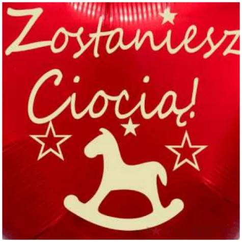 balon foliowy zostaniesz ciocia czerwony 18 hrt