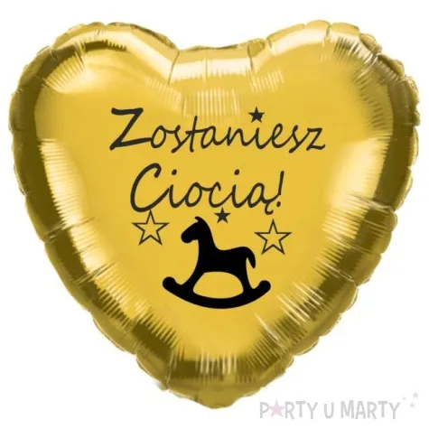 balon foliowy zostaniesz ciocia zloty 18 hrt