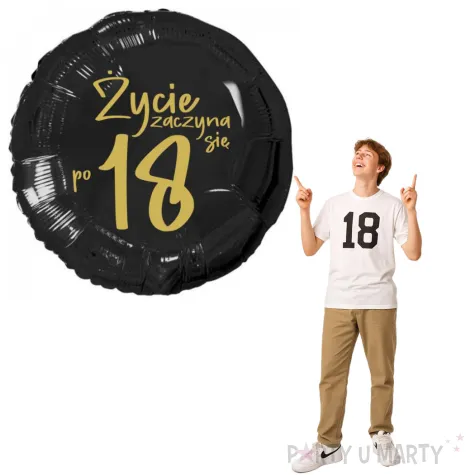 balon foliowy zycie zaczyna sie po 18 czarny 18 rnd