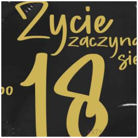 balon foliowy zycie zaczyna sie po 18 czarny 18 rnd