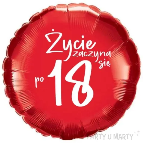 balon foliowy zycie zaczyna sie po 18 czerwony 18 rnd