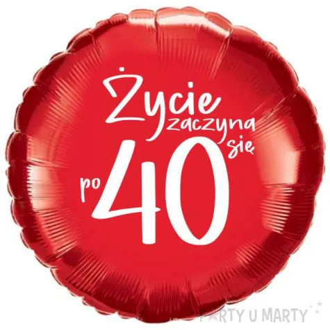 balon foliowy zycie zaczyna sie po 40 czerwony 18 rnd