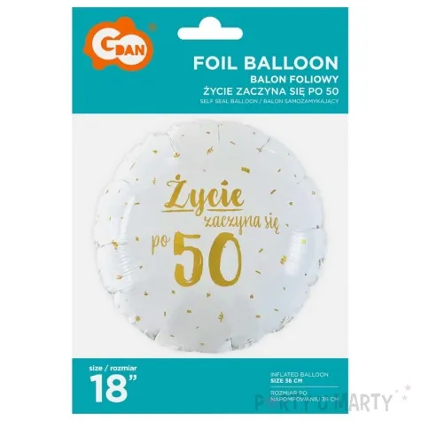 balon foliowy zycie zaczyna sie po 50 bialy 18 rnd