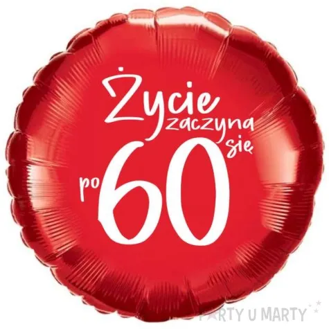 balon foliowy zycie zaczyna sie po 60 czerwony 18 rnd