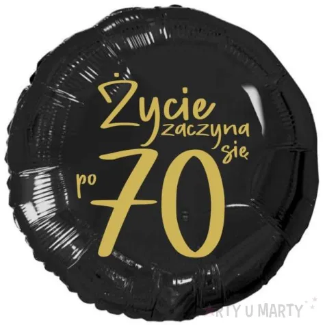 balon foliowy zycie zaczyna sie po 70 czarny 18 rnd