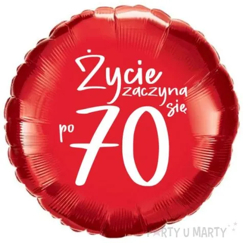 balon foliowy zycie zaczyna sie po 70 czerwony 18 rnd