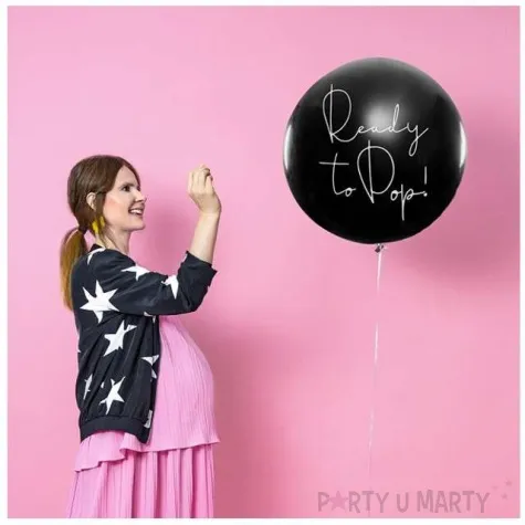 balon gender reval chlopiec czarny 1m partydeco