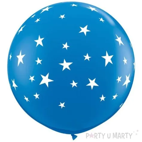 balon gwiazdki round niebieski qualatex 36 2 szt