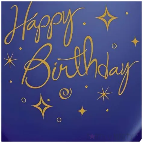 balon happy birthday sparkles granatowy pastelowy qualatex 11 25 szt