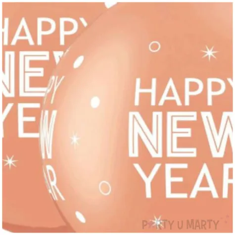 balon happy new year rozowe zloto qualatex 30 2 szt