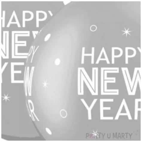 balon happy new year srebrny qualatex 30 2 szt