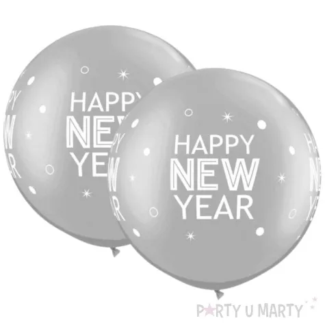 balon happy new year srebrny qualatex 30 2 szt