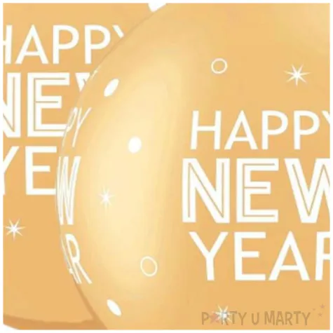 balon happy new year zloty qualatex 30 2 szt