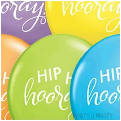 balon hip hip hooray mix qualatex 11 25 szt