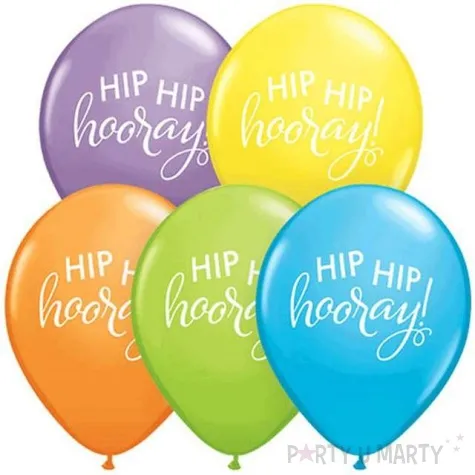 balon hip hip hooray mix qualatex 11 25 szt