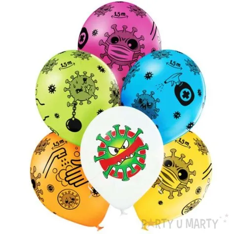 balon impreza z wirusem mix belbal 12 6 szt