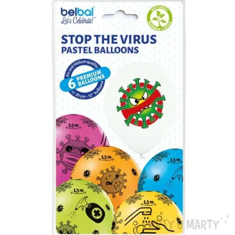 balon impreza z wirusem mix belbal 12 6 szt