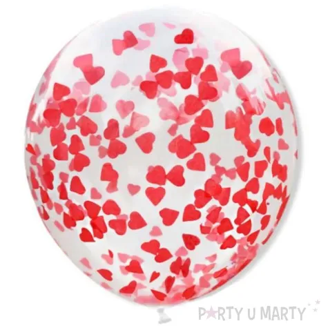 balon konfetti czerwone serduszka transparentny dekoracjepolska 12 5 szt