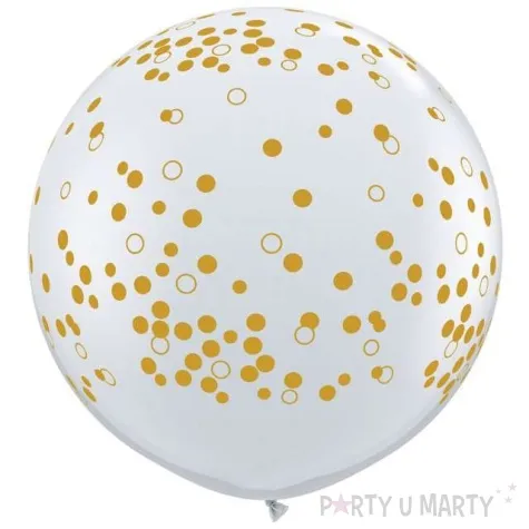 balon konfetti zlote transparentne qualatex 36 cali 2 szt