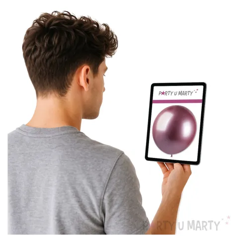 balon kula chromowana rozowy 31 orb