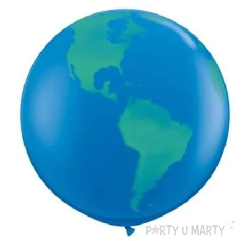 balon kula ziemska niebieski qualatex 36