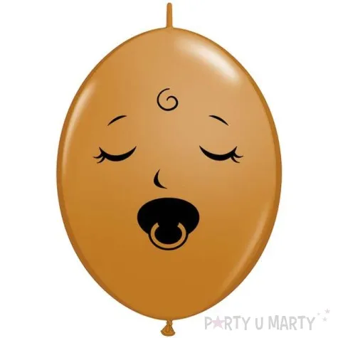 balon lateksowy buzka ze smoczkiem brazowy qualatex 6 50 szt