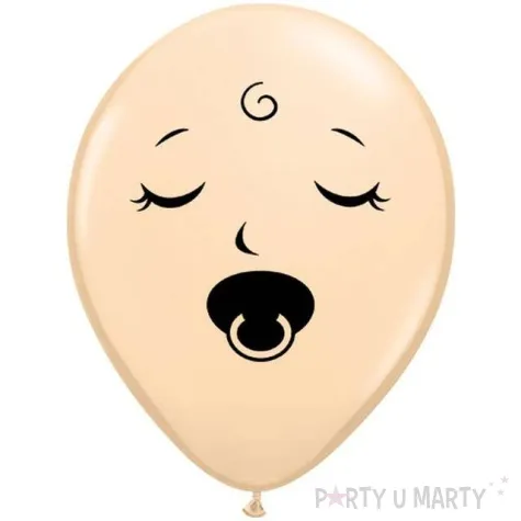 balon lateksowy buzka ze smoczkiem cielisty qualatex 6 100 szt