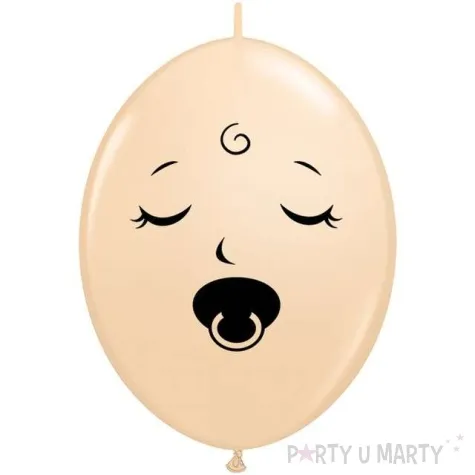 balon lateksowy buzka ze smoczkiem cielisty qualatex 6 50 szt