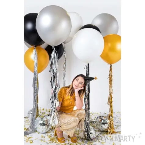 balon okragly srebrny metalik partydeco 39