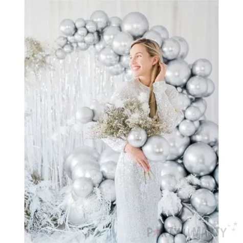 balon olbrzym glossy srebrny partydeco 24