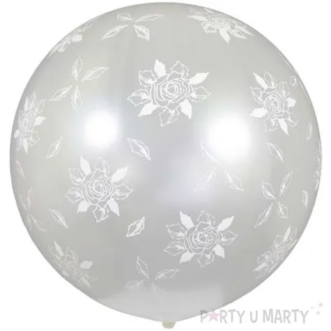 balon olbrzym kula metalik biale roze biale gemar 85 cm