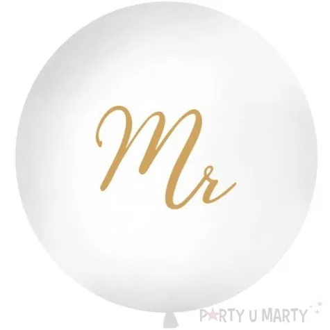 balon olbrzym mr bialy partydeco 100 cm