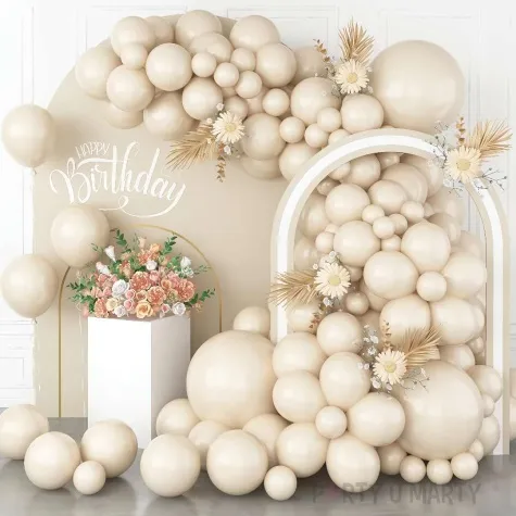balon olbrzym pastel bezowy partydeco 60 cm