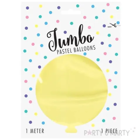 balon olbrzym pastel zolty jasny partydeco 100 cm