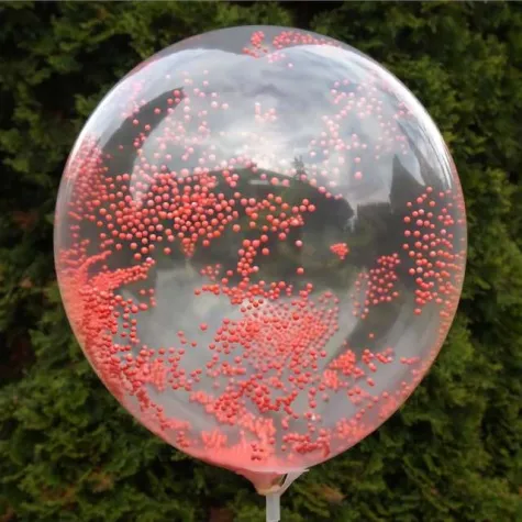 balon piankowe kuleczki czerwone transparentny dekoracjepolska 12 5 szt