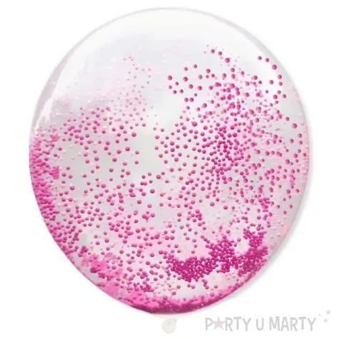 balon piankowe kuleczki fuksja transparentny dekoracjepolska 12 5 szt