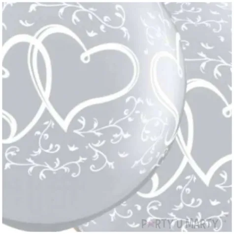 balon serca i pnacza srebrne qualatex 30 2 szt